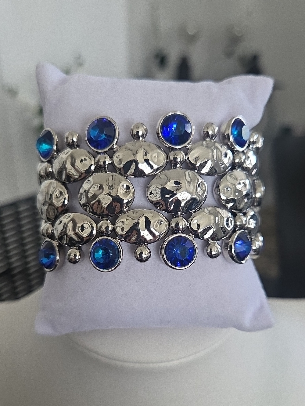 Paparazzi Hammered Hradliner Blue Bracelet NWT